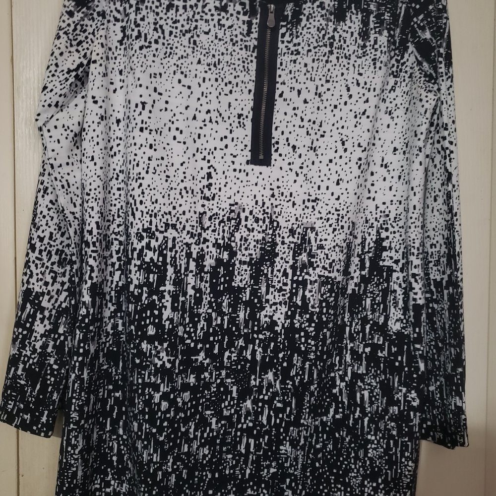 Nicole By Nicole Miller, Black Long Sleeve Tunic Top/Mini Dress